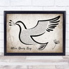 Prince When Doves Cry Vintage Dove Bird Song Lyric Quote Music Print