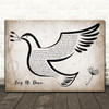 Sam Smith Lay Me Down Vintage Dove Bird Song Lyric Quote Music Print