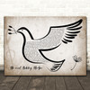 Kris Kristofferson Me and Bobby McGee Vintage Dove Bird Song Lyric Music Art Print