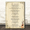 ABBA Dancing Queen Vintage Guitar Song Lyric Print