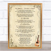 Led Zeppelin Stairway To Heaven Vintage Guitar Song Lyric Print