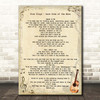 Pink Floyd Dark Side of the Moon Vintage Guitar Song Lyric Print