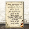 John Denver Take Me Home, Country Roads Vintage Guitar Song Lyric Print