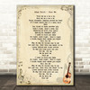 Adam Faith Poor Me Vintage Guitar Song Lyric Wall Art Print