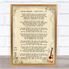 Ashley McBryde Bible And A .44 Vintage Guitar Song Lyric Wall Art Print