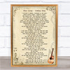 Thin Lizzy Cowboy Song Vintage Guitar Song Lyric Quote Music Print