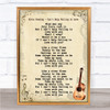Elvis Presley Can't Help Falling In Love Song Lyric Vintage Quote Print