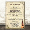 Green Day Basket Case Song Lyric Vintage Quote Print