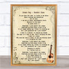 Green Day Basket Case Song Lyric Vintage Quote Print