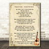 Kings Of Leon Around The World Song Lyric Vintage Quote Print