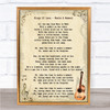 Kings Of Leon Waste A Moment Song Lyric Vintage Quote Print