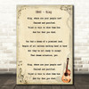 UB40 King Song Lyric Vintage Quote Print
