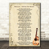 Metallica - Nothing Else Matters Song Lyric Guitar Quote Print