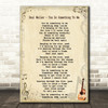 Paul Weller - You Do Something To Me Song Lyric Guitar Quote Print
