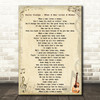 Percy Sledge - When A Man Loves A Woman Song Lyric Guitar Quote Print