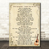 Bruce Springsteen Tougher Than The Rest Vintage Guitar Song Lyric Music Art Print