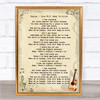 Eagles Love Will Keep Us Alive Vintage Guitar Song Lyric Music Art Print