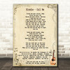 Blondie Call Me Song Lyric Quote Print