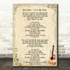 Bon Jovi It's My Life Song Lyric Quote Print