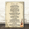 David Bowie Heroes Song Lyric Guitar Quote Print