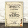 Bee Gees Don't Forget To Remember Song Lyric Quote Print