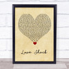 B-52s Love Shack Vintage Heart Song Lyric Print