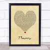 Nathan Dawe Flowers Vintage Heart Song Lyric Print