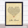 Nicky Romero Like Home Vintage Heart Song Lyric Print