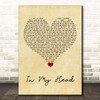 No Doubt In My Head Vintage Heart Song Lyric Print