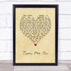 Norah Jones Turn Me On Vintage Heart Song Lyric Print
