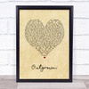 Random Hero Outgrown Vintage Heart Song Lyric Print