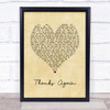 Ricky Skaggs Thanks Again Vintage Heart Song Lyric Print