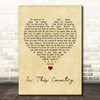 Robin Zander In This Country Vintage Heart Song Lyric Print
