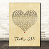 Rod Stewart That's All Vintage Heart Song Lyric Print