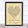Rose Royce Love Don't Live Here Anymore Vintage Heart Song Lyric Print