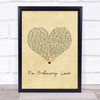 Sade No Ordinary Love Vintage Heart Song Lyric Print
