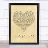 Sam Cooke Wonderful World Vintage Heart Song Lyric Print