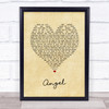 Sarah McLachlan Angel Vintage Heart Song Lyric Print
