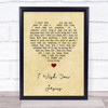 Scott Wesley Brown I Wish You Jesus Vintage Heart Song Lyric Print