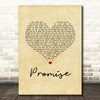 Slash Promise Vintage Heart Song Lyric Print
