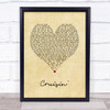 Smokey Robinson Cruisin' Vintage Heart Song Lyric Print