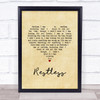 Sonny Burgess Restless Vintage Heart Song Lyric Print