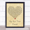 Bette Midler My One True Friend Vintage Heart Song Lyric Print