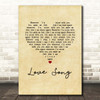 The Cure Love Song Vintage Heart Song Lyric Print