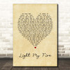 The Doors Light My Fire Vintage Heart Song Lyric Print