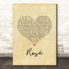 The Feeling Rosé Vintage Heart Song Lyric Print