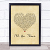 The Parlotones I'll Be There Vintage Heart Song Lyric Print
