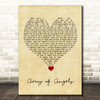 The Script Army of Angels Vintage Heart Song Lyric Print