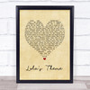 The Shapeshifters Lola's Theme Vintage Heart Song Lyric Print