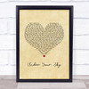 The Sherlocks Under Your Sky Vintage Heart Song Lyric Print